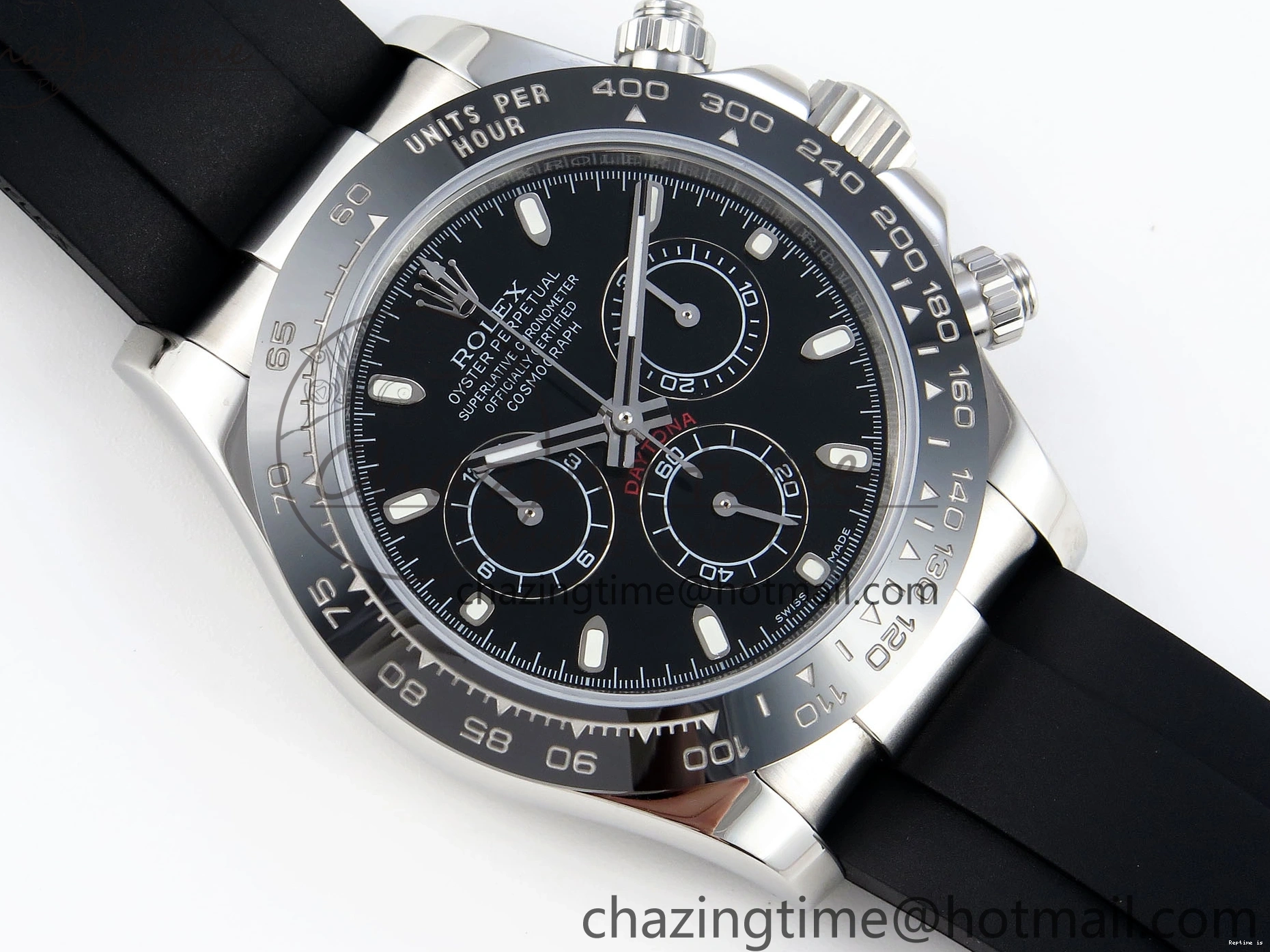 1225 Premium DAYTONA 116519 SS OMF BEST EDITION BLACK DIAL ON OYSTERFLEX STRAP A7750 (SLIM MOVEMENT) 1788